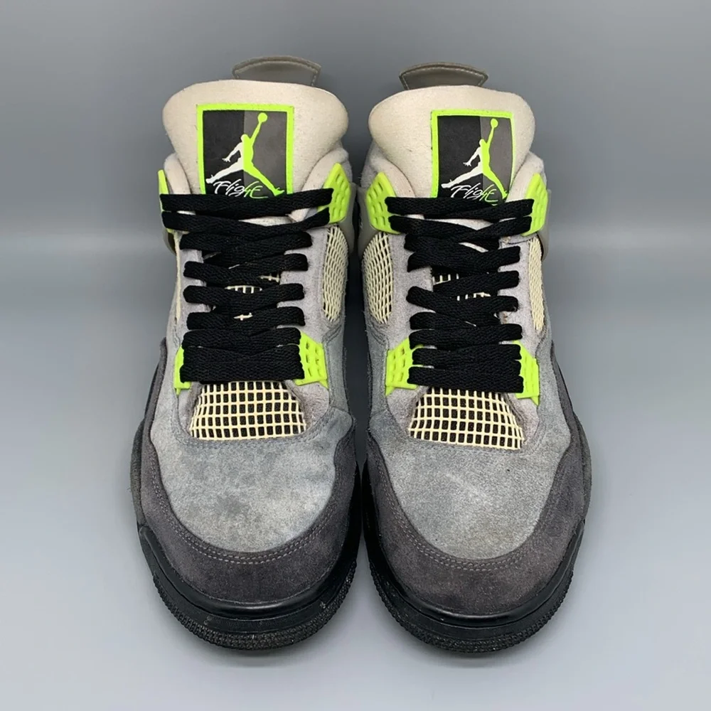 Jordan‎ 4 Retro SE Neon Gray Basketball Shoes CT5342-007 Men's Sz 12.5